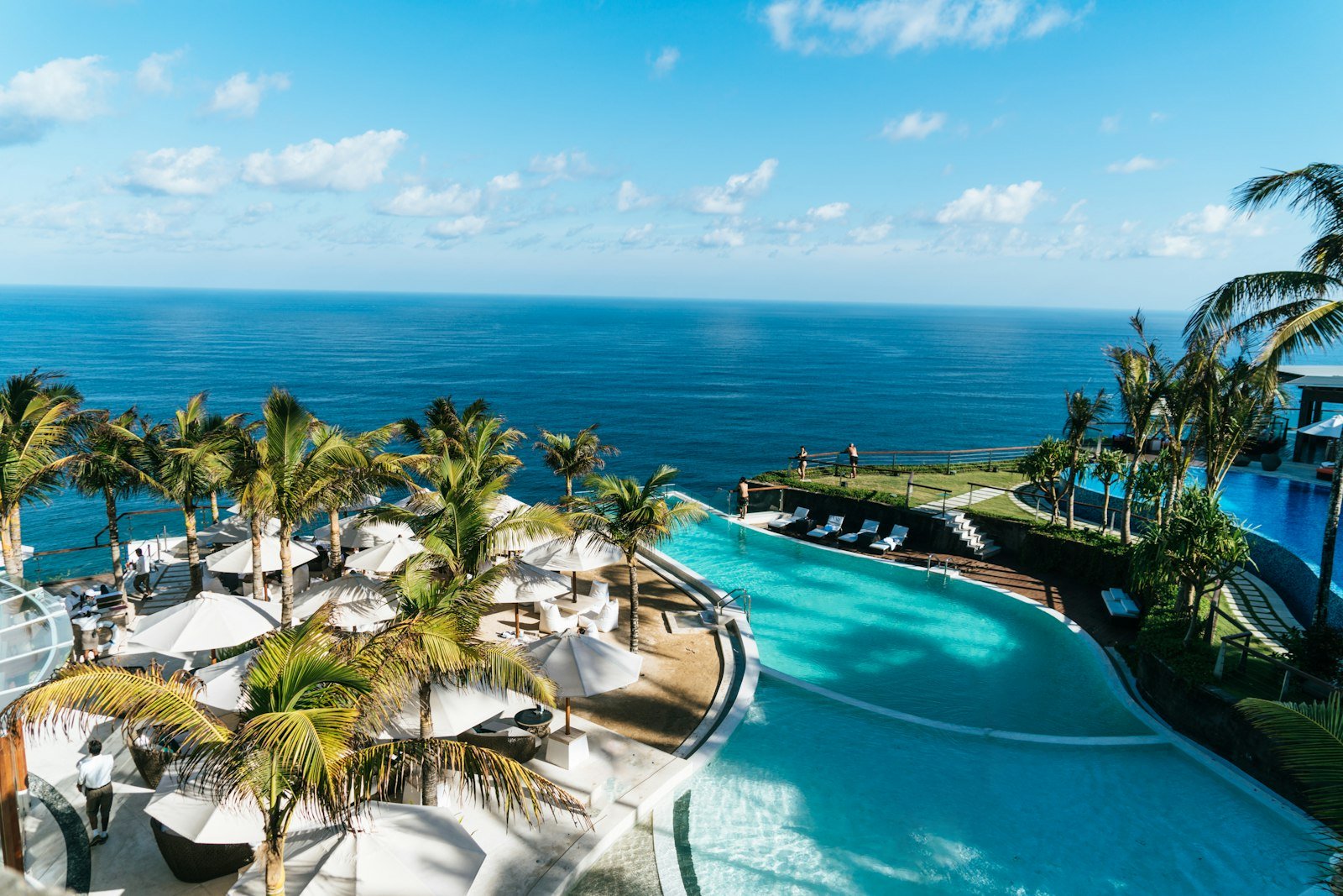 Infinity-edge pool overlooking water