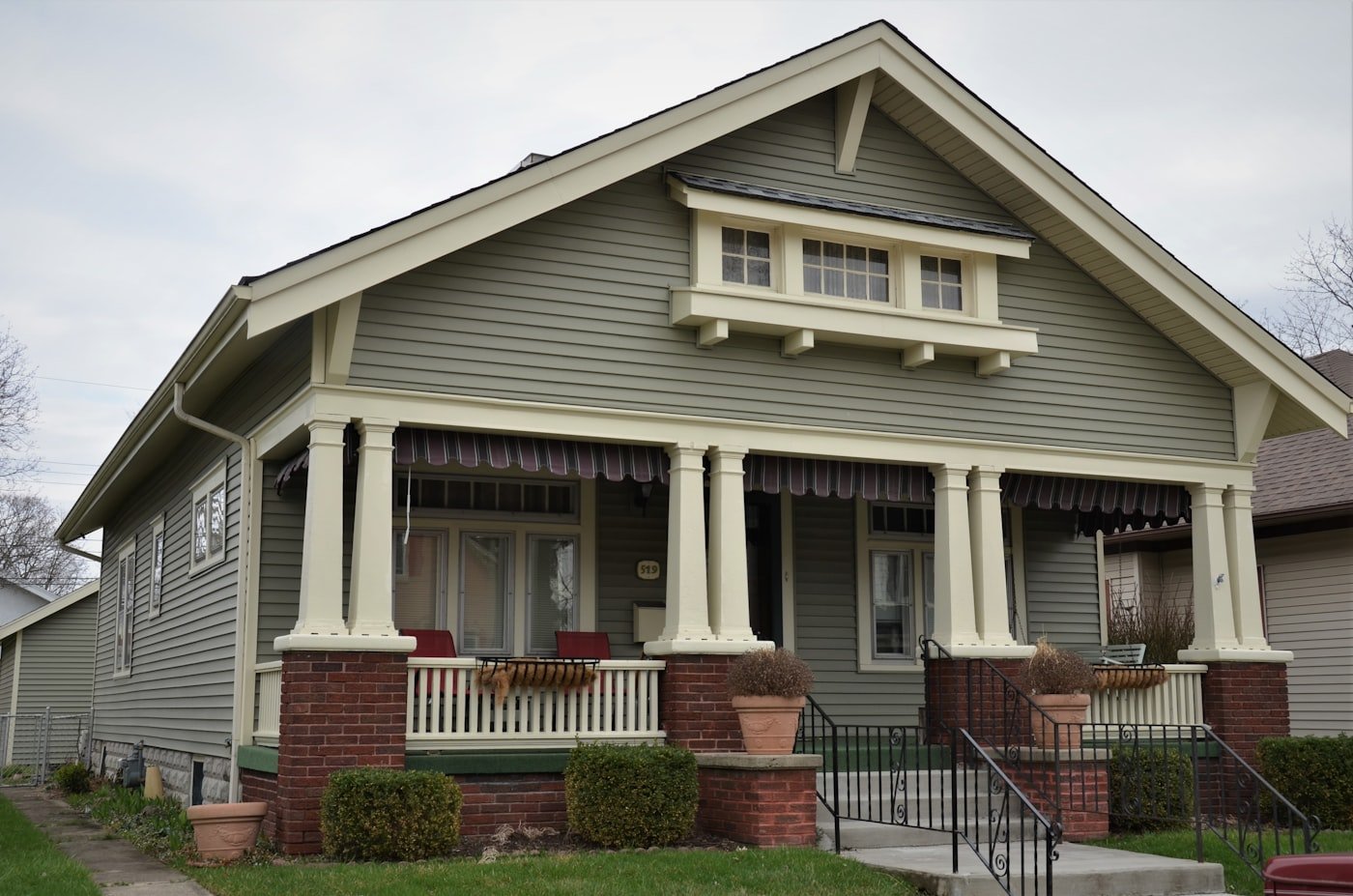 Classic craftsman bungalow with columns